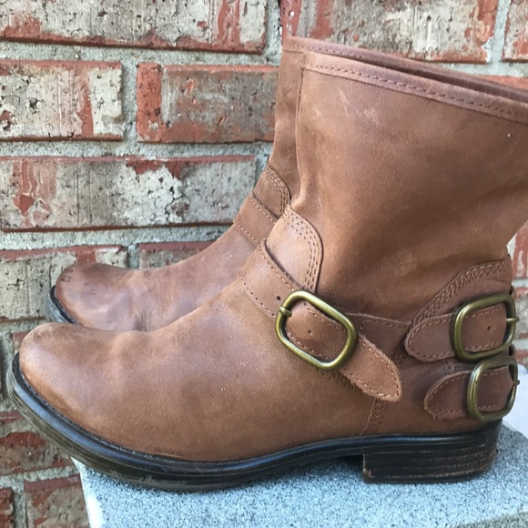 🚨B2G1 LUCKY BRAND Brown Tan Leather Ankle Boots - Picture 2 of 11